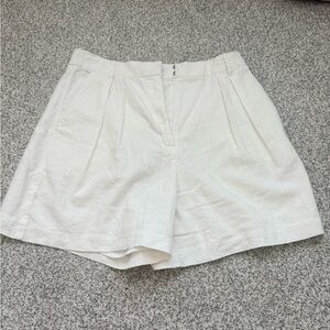Abercrombie & Fitch White Linen High Waist Shorts